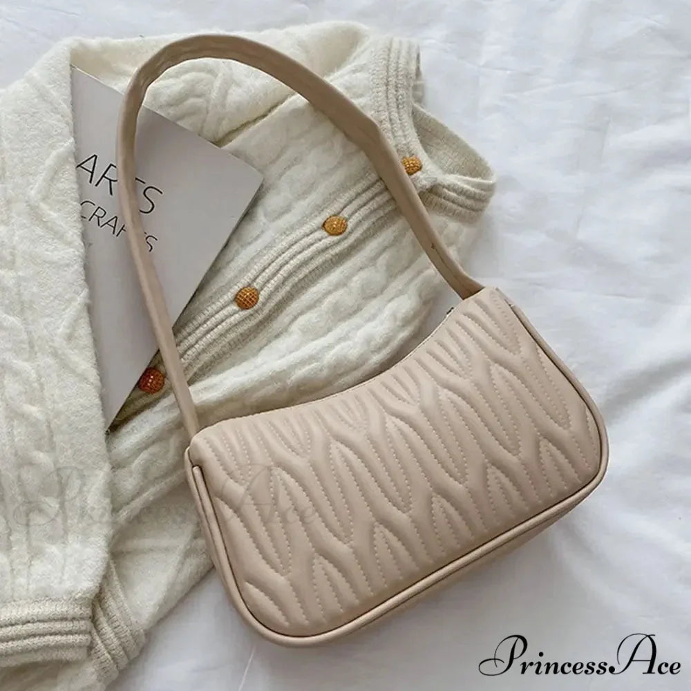 Monochrome PU Leather Women Shoulder Bag