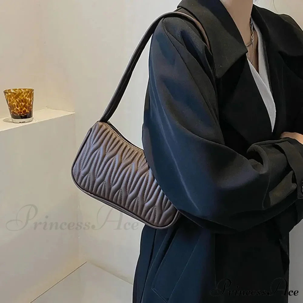 Monochrome PU Leather Women Shoulder Bag