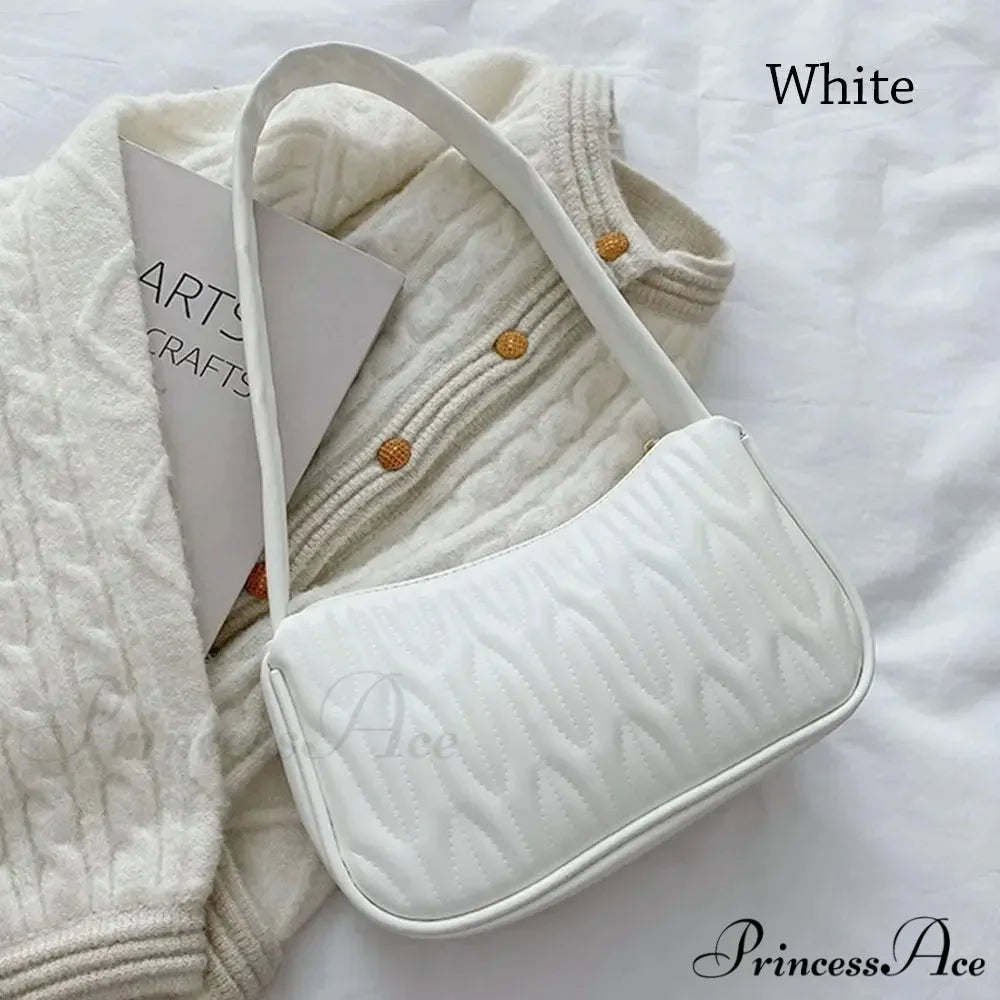 Monochrome PU Leather Women Shoulder Bag