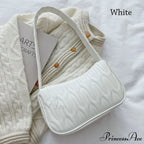 Monochrome PU Leather Women Shoulder Bag