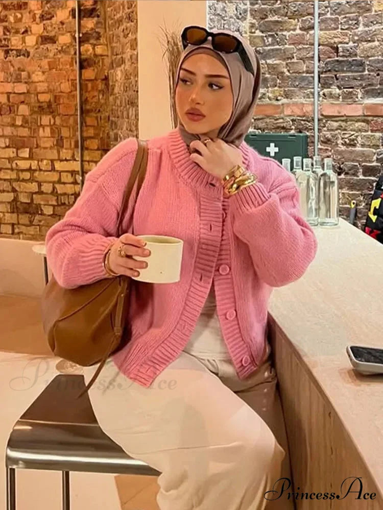 Monochrome Round Neck Cardigan