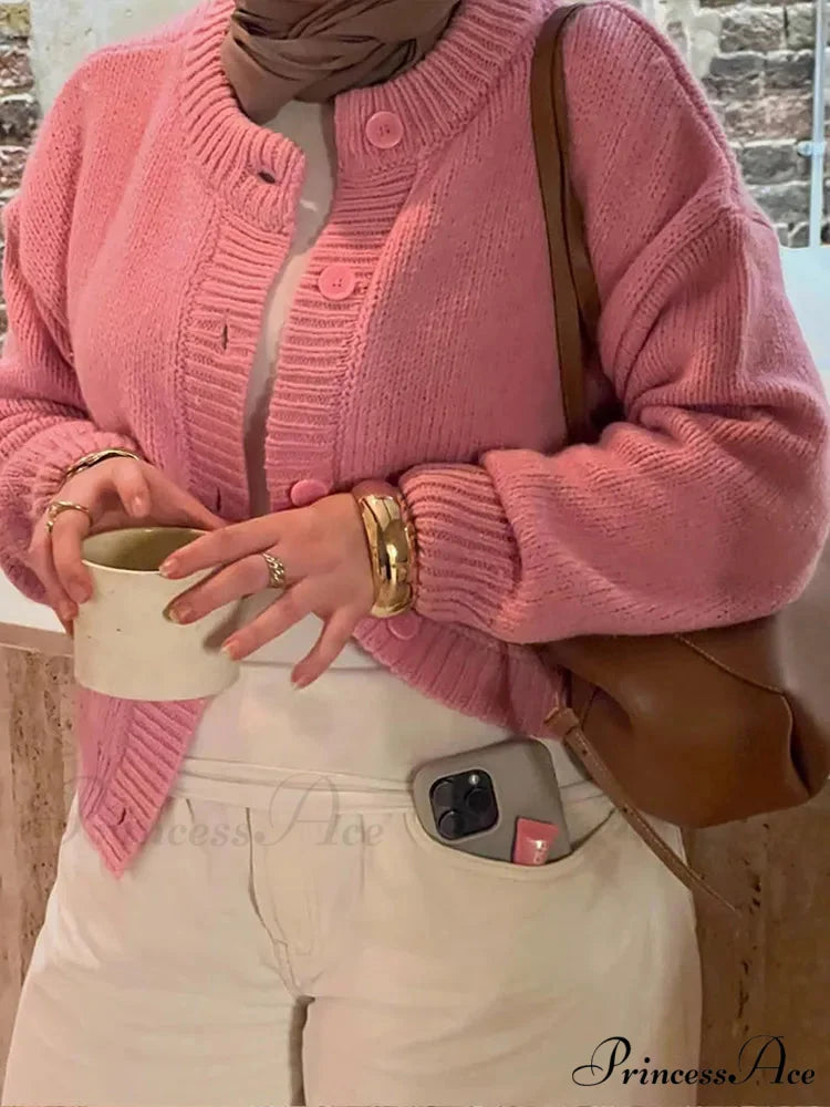 Monochrome Round Neck Cardigan