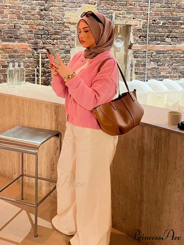 Monochrome Round Neck Cardigan