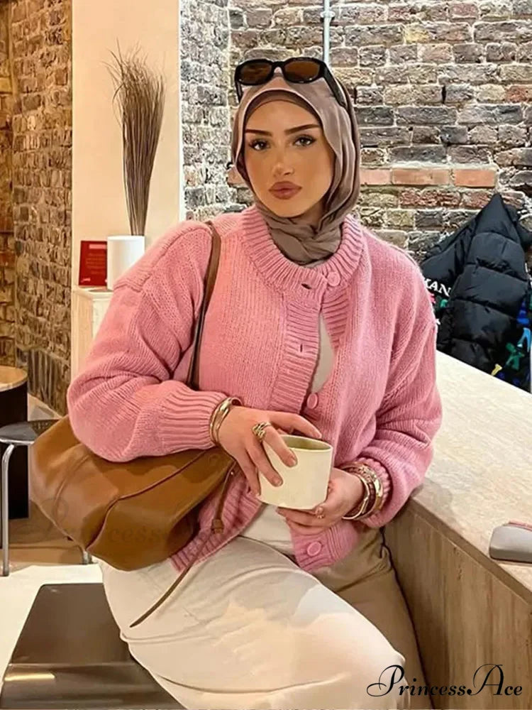 Monochrome Round Neck Cardigan