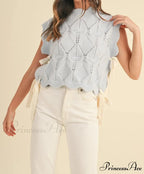 Monochrome Scalloped Edging Cozy Jumper