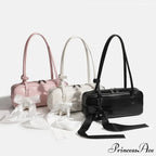 Monochrome Zipper Shoulder Bag for Women