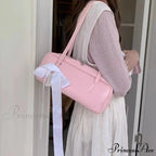 Monochrome Zipper Shoulder Bag for Women