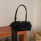 Monochrome Zipper Shoulder Bag for Women