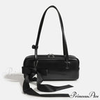 Monochrome Zipper Shoulder Bag for Women