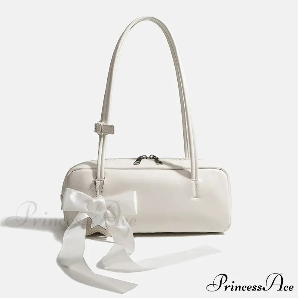 Monochrome Zipper Shoulder Bag for Women