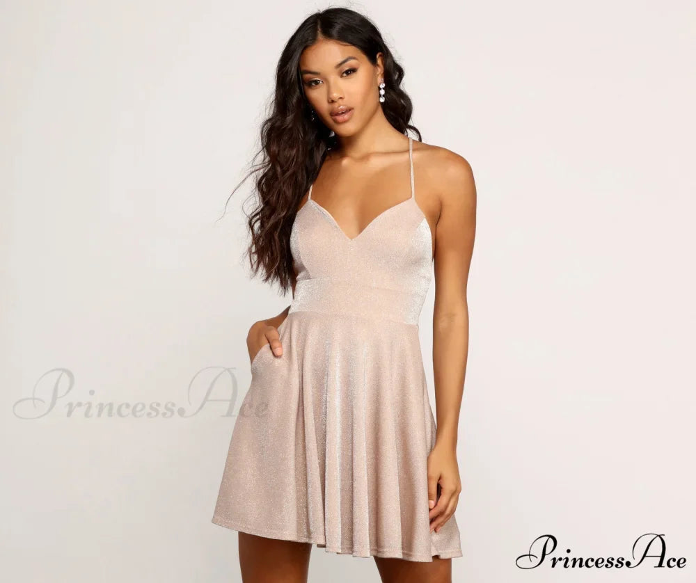 More Sparkle Stylish Skater Mini Dress