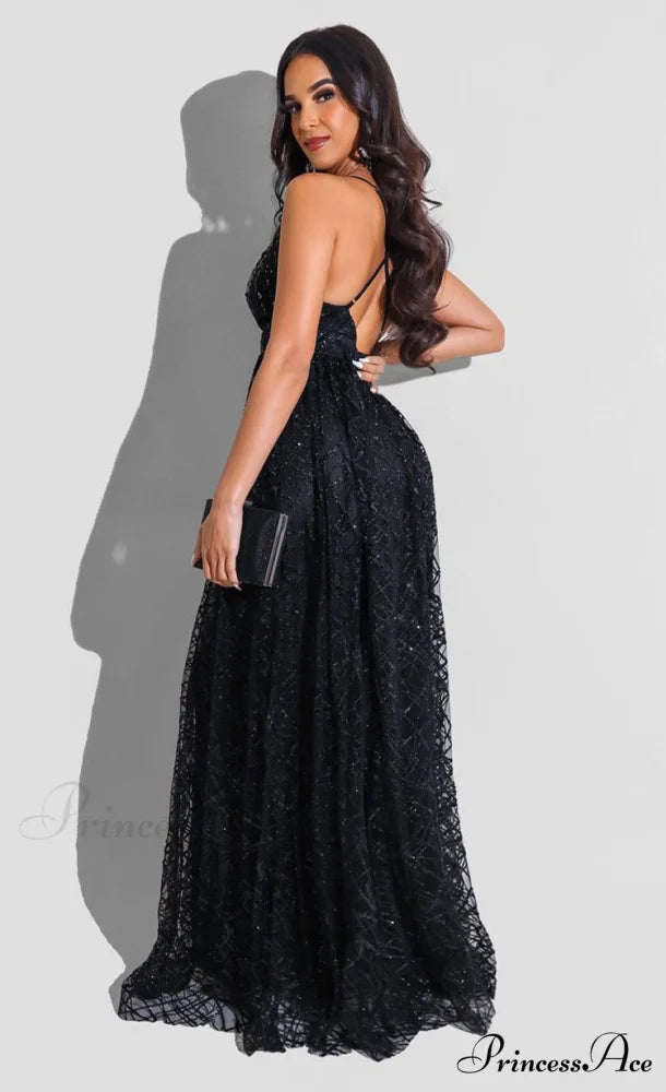 Morgan Formal Stylish Flocked Velvet Dress
