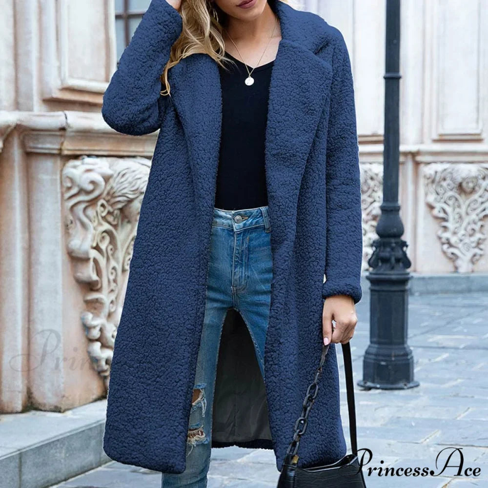 Multi-color Faux Fur Long Coat