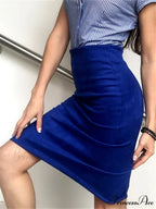 Multi Colors Korean Fashion Suede Midi Skirts