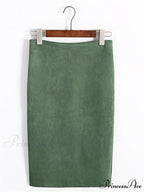 Multi Colors Korean Fashion Suede Midi Skirts