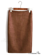 Multi Colors Korean Fashion Suede Midi Skirts