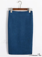 Multi Colors Korean Fashion Suede Midi Skirts