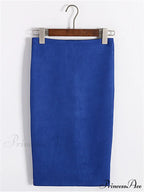 Multi Colors Korean Fashion Suede Midi Skirts