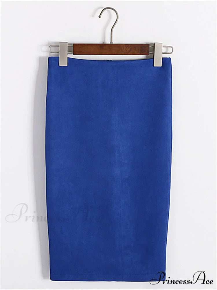 Multi Colors Korean Fashion Suede Midi Skirts
