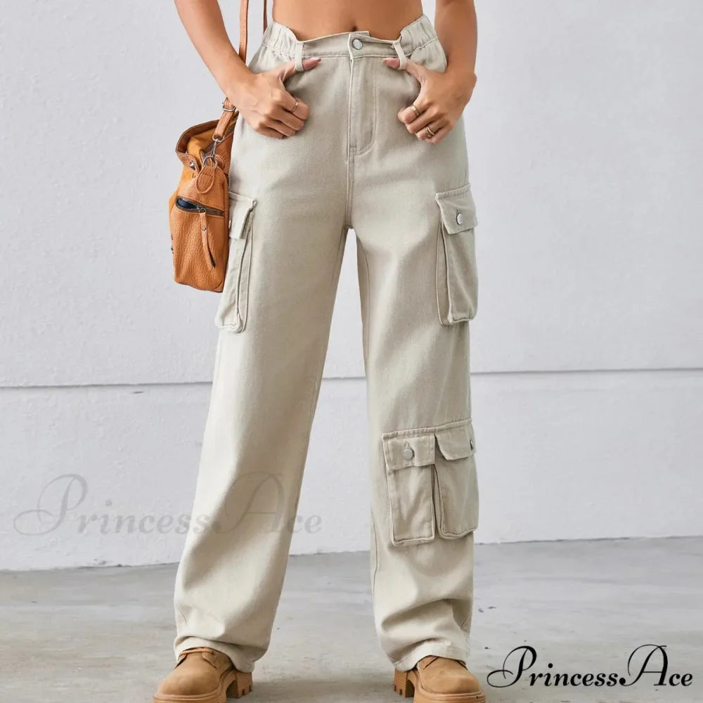 Multi Pocket Cargo Pantalones Jeans