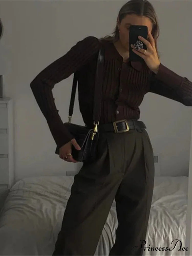 Multicolor Slim Knitwear Cardigan