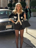 Multicolored Block Tailored Fit Round-neck Cardigan