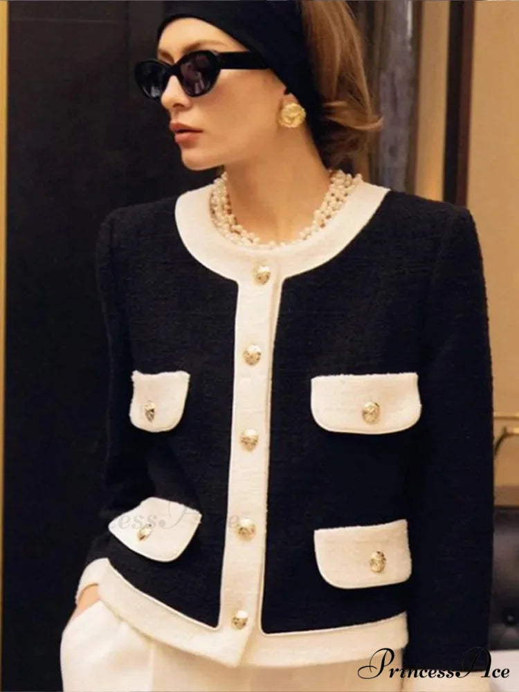 Multicolored Block Tailored Fit Round-neck Cardigan