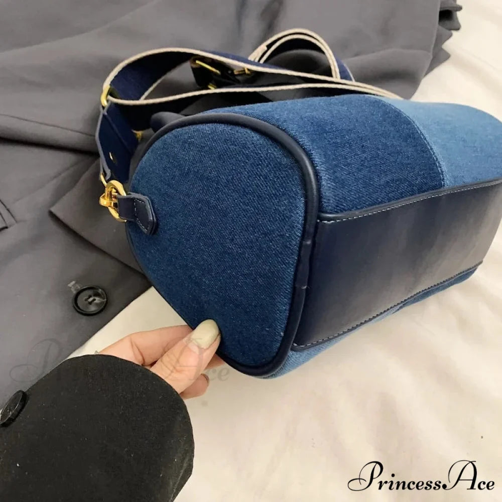 Multicolored Denim Small Crossbody Purse