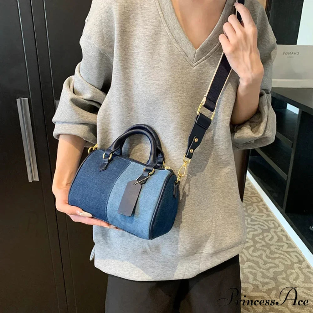 Multicolored Denim Small Crossbody Purse