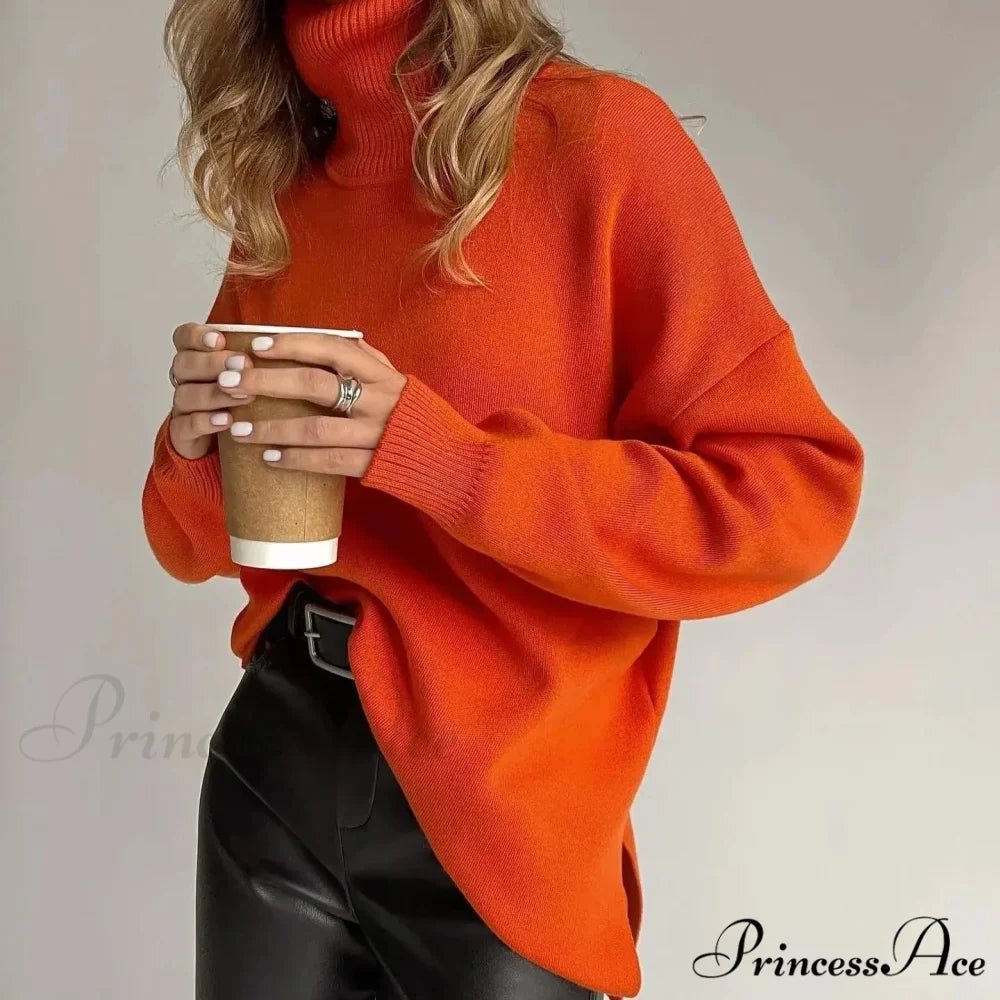 Multicolored High-necked Chunky Jumper