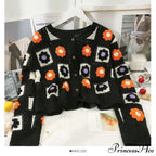 Multihued Y2K Baggy Crochet Knit Cardigan