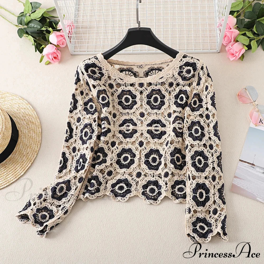 Multihued Y2K Baggy Crochet Knit Cardigan