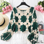 Multihued Y2K Baggy Crochet Knit Cardigan