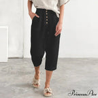 Multiple Clasp Wide Leg Cargo Trousers