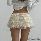 Multiple-Layered Lace A-Line Skirt