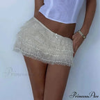 Multiple-Layered Lace A-Line Skirt