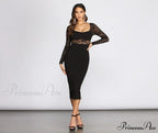 Muriel Illusion Stylish Lace Crepe Dress
