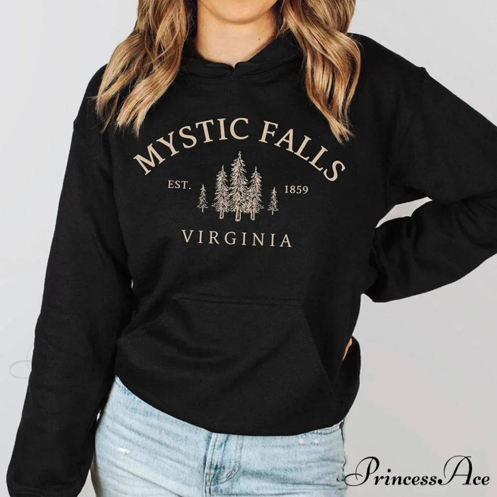 Mystic Falls Virginia Salvatores Vampire Fan Unisex Long Sleeve Christmas Hoodie
