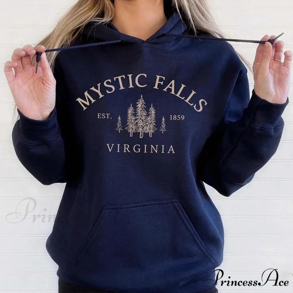 Mystic Falls Virginia Salvatores Vampire Fan Unisex Long Sleeve Christmas Hoodie