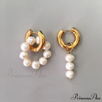 Natural Freshwater New Trend Double Circle Dangle Earrings