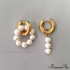 Natural Freshwater New Trend Double Circle Dangle Earrings