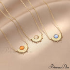 Natural Stone Sun Flower Necklaces