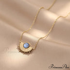 Natural Stone Sun Flower Necklaces