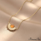 Natural Stone Sun Flower Necklaces