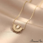 Natural Stone Sun Flower Necklaces