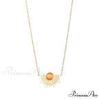 Natural Stone Sun Flower Necklaces