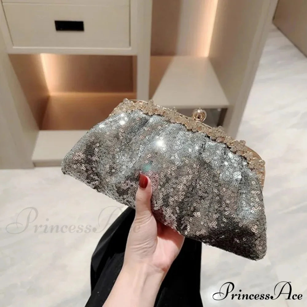 Navy Sparkling Clutch Wristlet