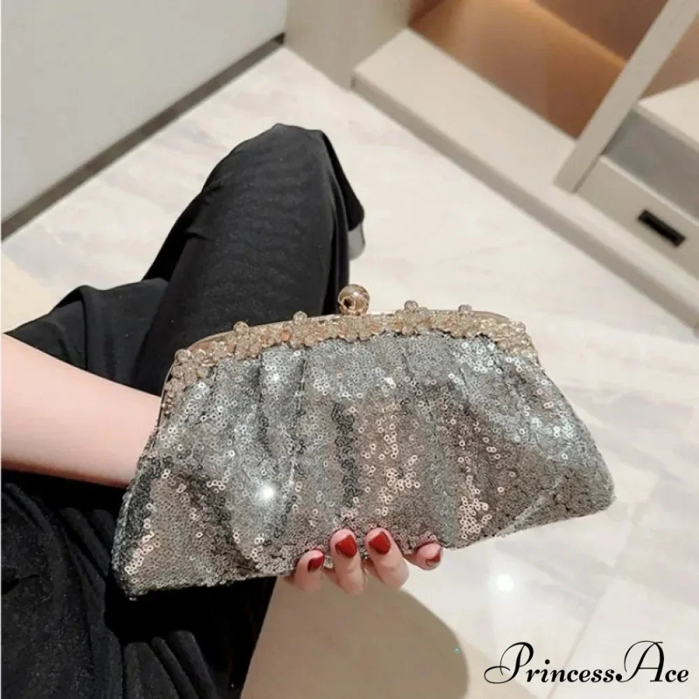 Navy Sparkling Clutch Wristlet