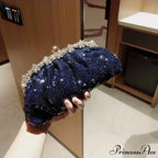 Navy Sparkling Clutch Wristlet