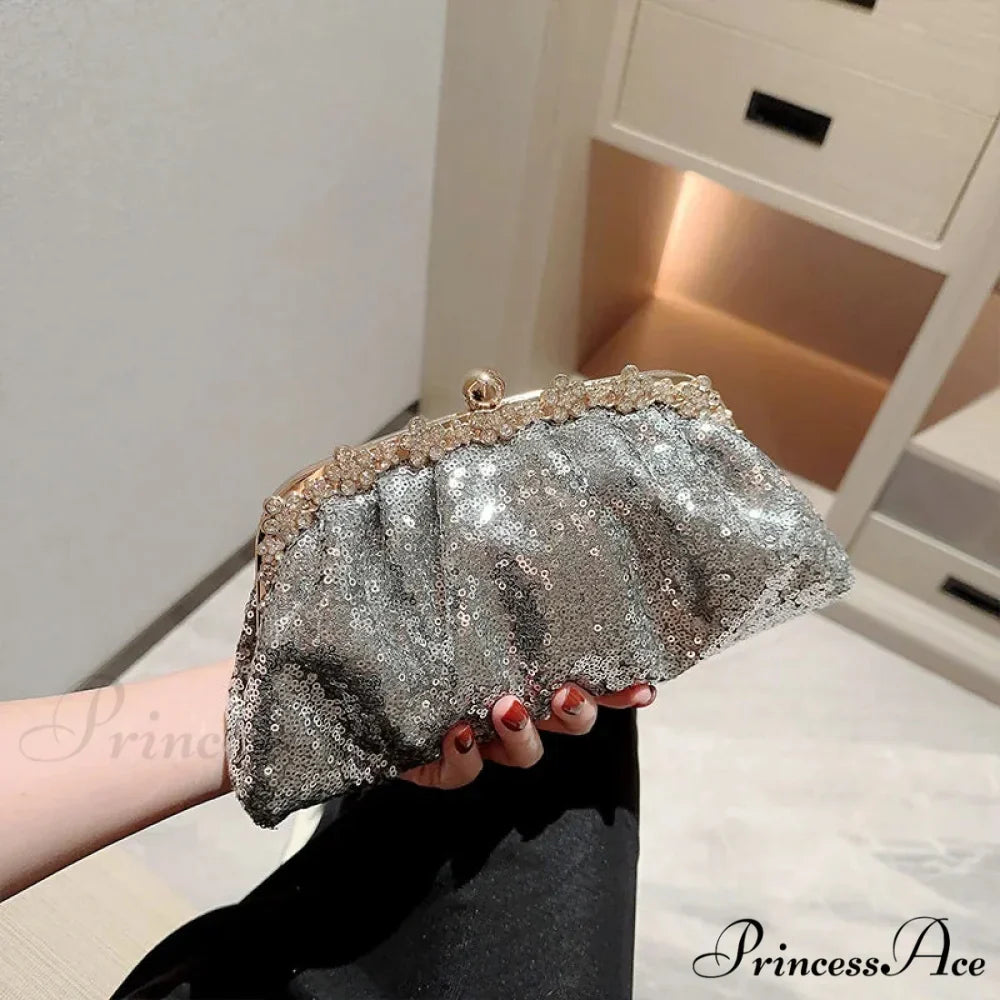 Navy Sparkling Clutch Wristlet